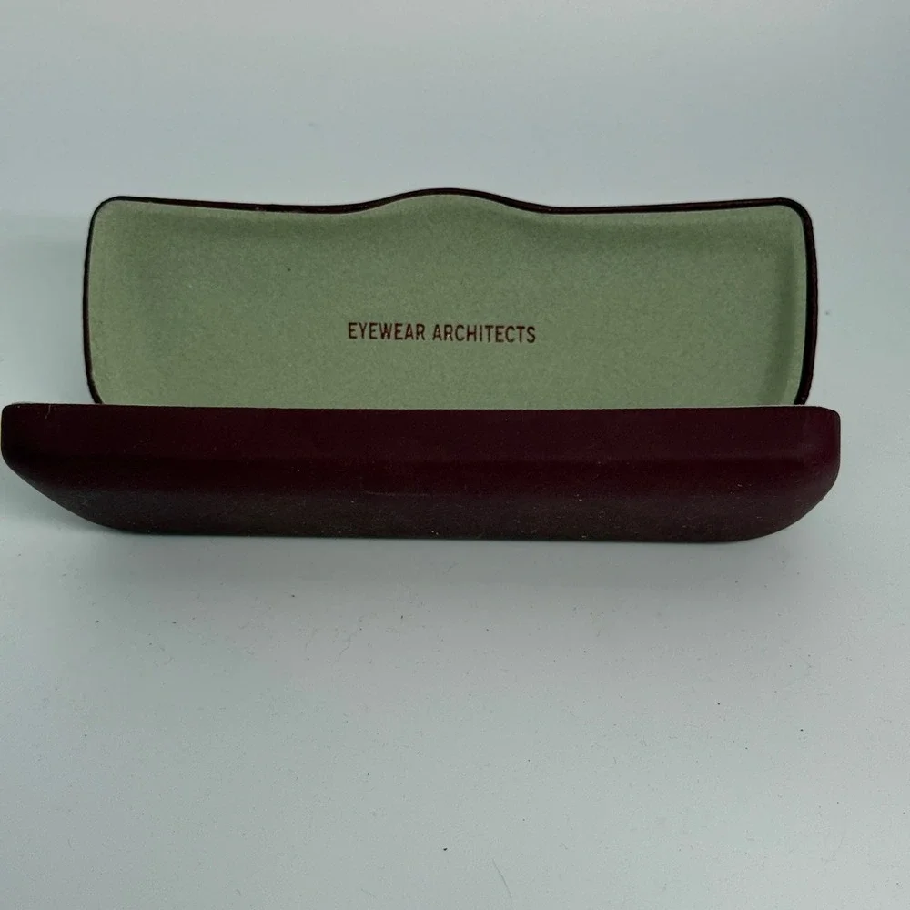 Prodesign Denmark Eyewear Architects Burgundy Hard Clam Shell Eyeglass Case‎ 2